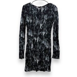 Theory Madelina Storm Cloud Long Sleeve Abstract Print Mini‎ Sheath Dress Sz 4